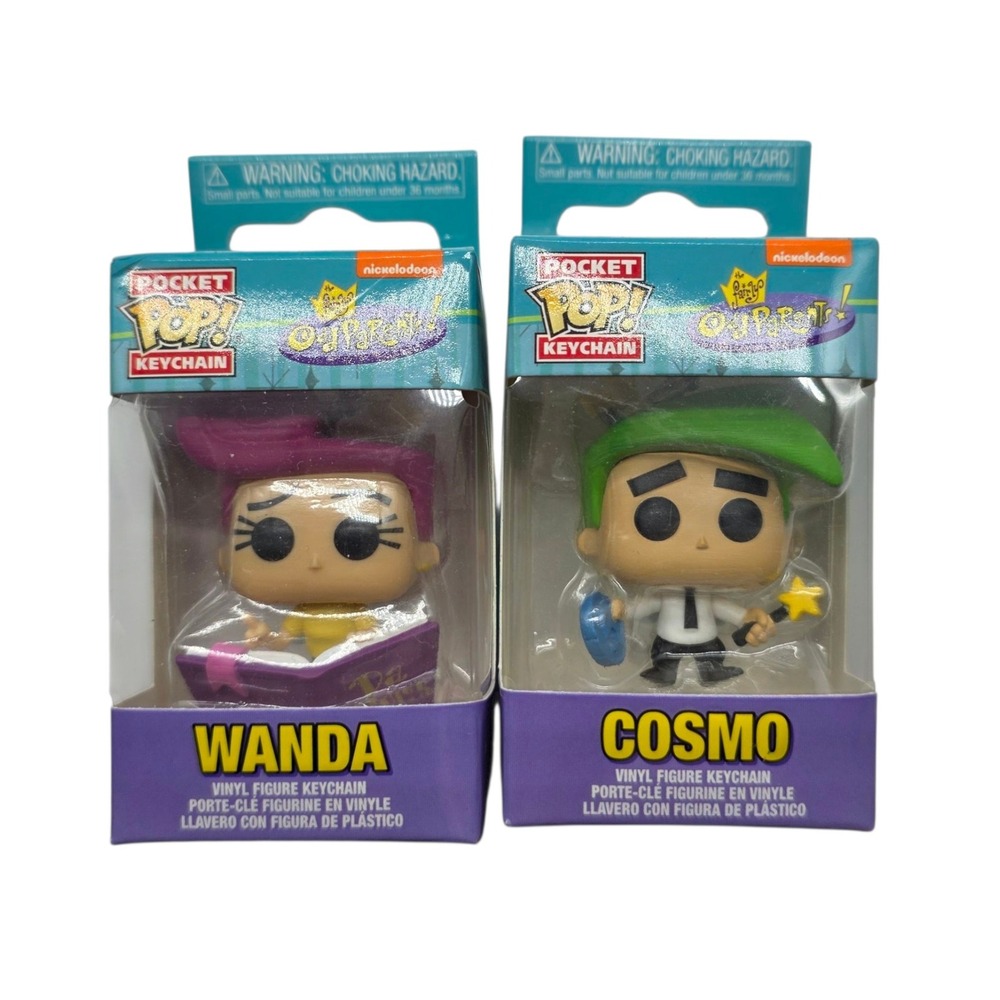 The Fairly OddParents Pocket Pop Keychain Wanda Cosmo Funko‎ Vinyl Figures New